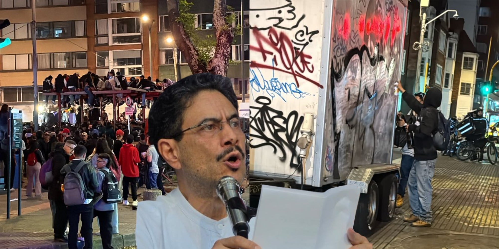 Disturbios y vandalismo marcaron acto de campaña de Iván Cepeda en el Parque de los Hippies