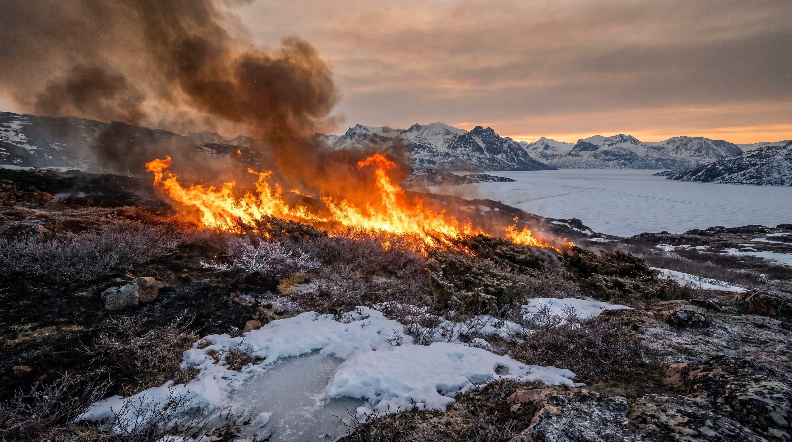 Groenlandia enfrenta incendios forestales fuera de temporada, un fenómeno que en décadas anteriores era prácticamente inexistente en la isla (Imagen Ilustrativa Infobae)