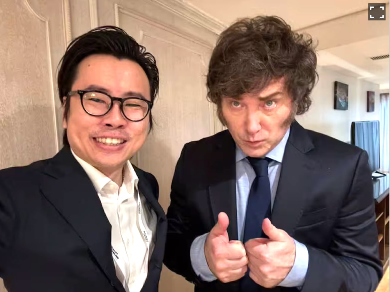 Julian Peh, CEO de KIP Protocol, la plataforma donde se lanzó $LIBRA, con Milei en el Hotel Libertador