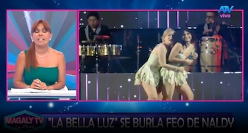 Magaly Medina deja entrever supuestas burlas tras polémica escena de integrantes de La Bella Luz sobre Naldy Saldaña. Captura: Magaly TV La Firme.