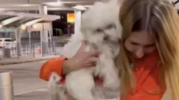 Viktoriia y su mascota ahora