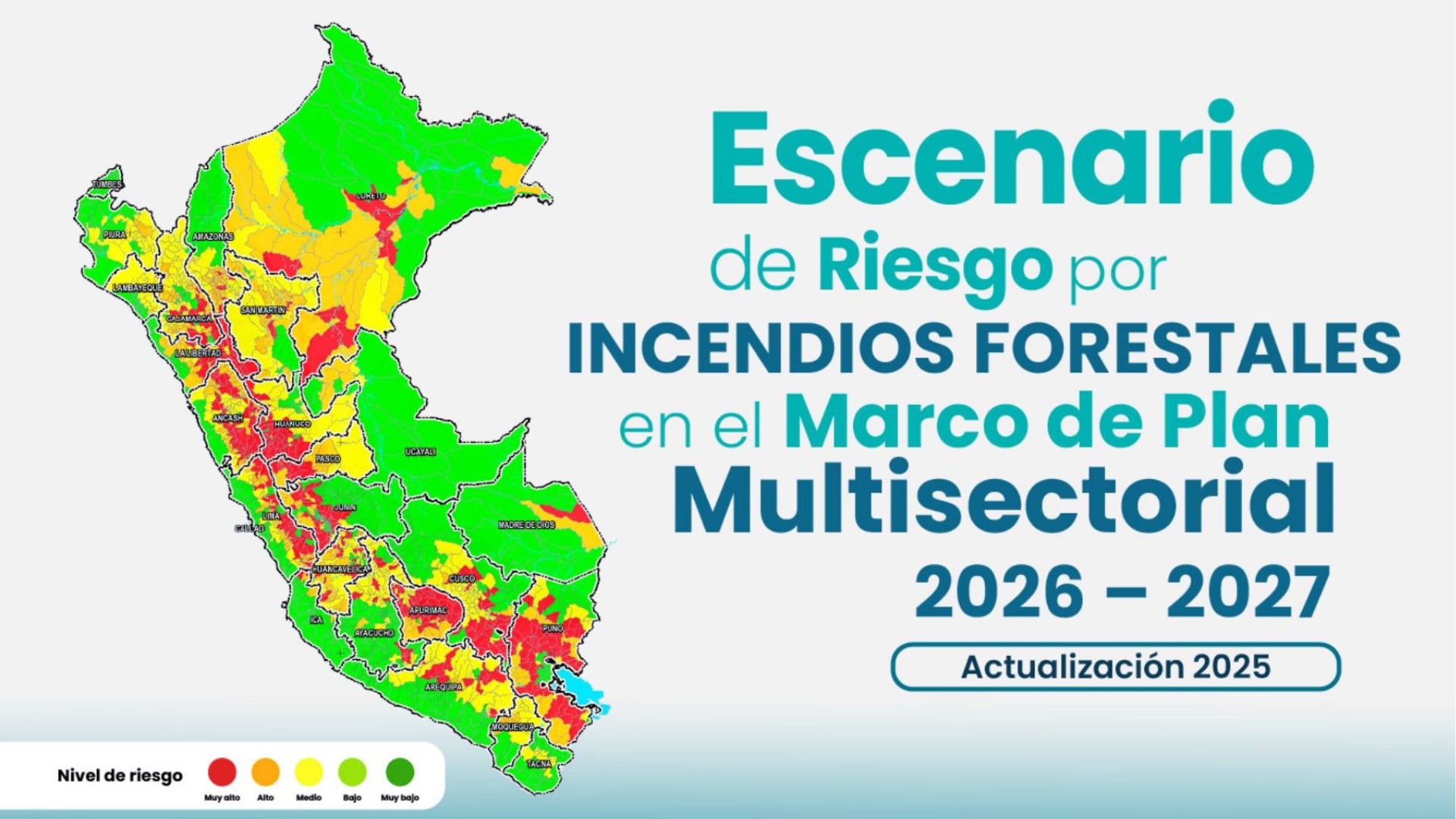 Un mapa del Cenepred señala que 520 distritos de Perú se encuentran en nivel de riesgo muy alto por incendios forestales. (Agencia Andina)