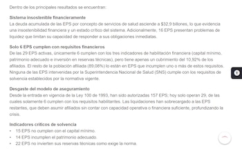 Resultados del informe de la