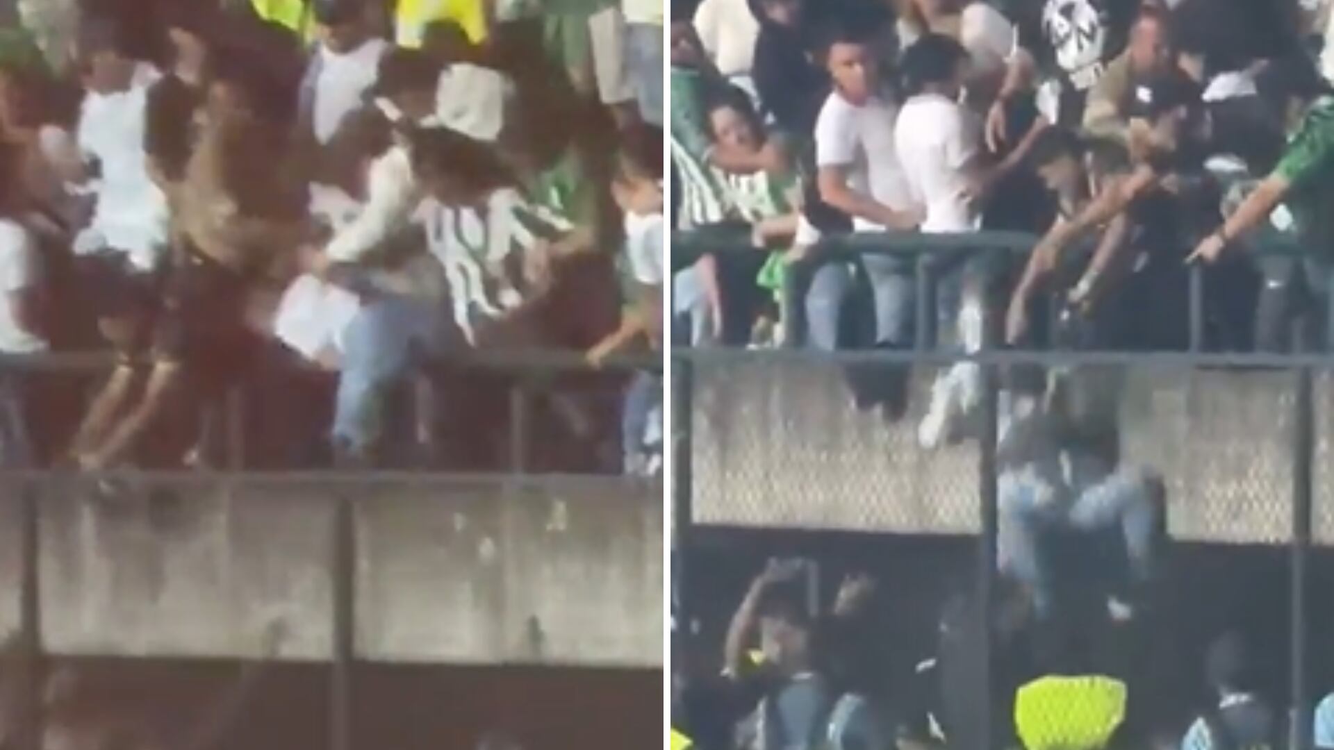 Videos difundidos en redes sociales muestran agresiones brutales de aficionados de Nacional contra presuntos hinchas de Junior de Barranquilla - crédito redes sociales/X