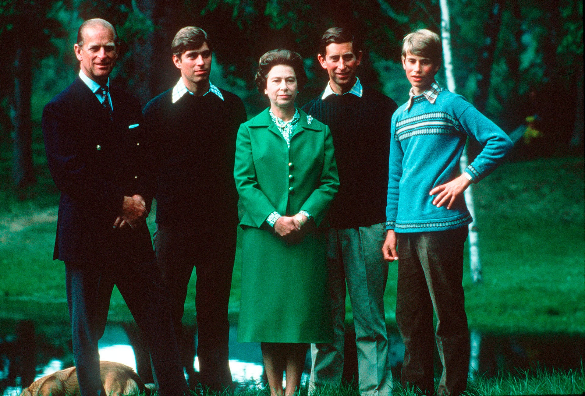 The Duke of Edinburgh, The Duke of York, HM The Queen Elizabeth II, HRH Prince Charles and Prince Edward, The Earl of Wessex (Photo by Anwar Hussein/WireImage)