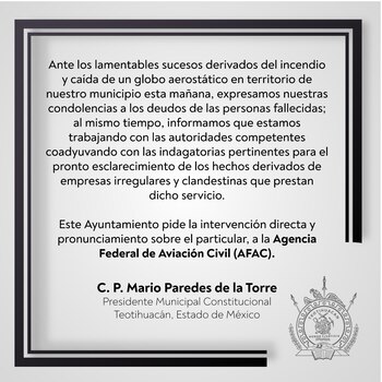 El presidente Municipal de Teotihuacán