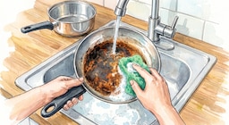 Cómo remover la grasa vieja de las sartenes y dejarlas como nuevas