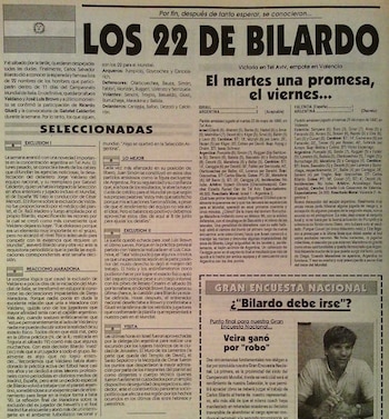Bilardo dio algunas sorpresas en Italia 90
