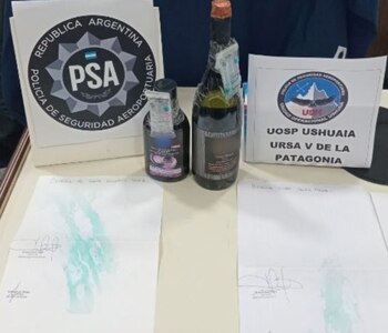 Las botellas secuestradas por la PSA