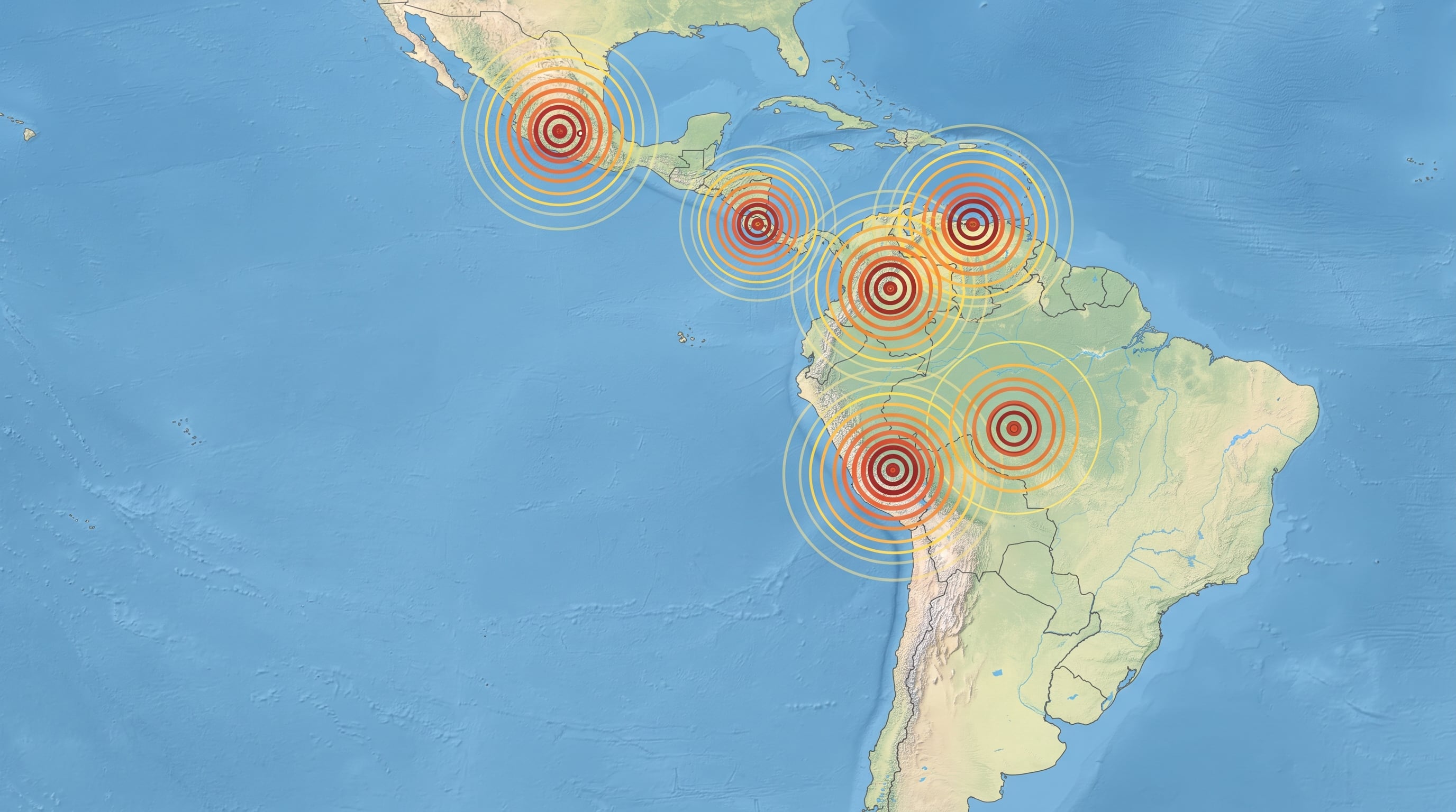 Los sismos recientes en Sudamérica y Centroamérica responden a la dinámica normal de placas tectónicas y no indican una conexión directa entre países según expertos (Imagen Ilustrativa Infobae)