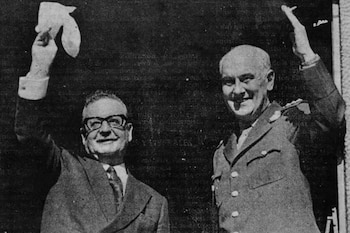 Alejandro Lanusse y Salvador Allende en la provincia de Salta en 1971, donde firmaron una disposición de cooperación para la resolución del conflicto territorial