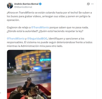 El video muestra la magnitud del riesgo por este cuestionable hecho - crédito Andrés Barrios / X