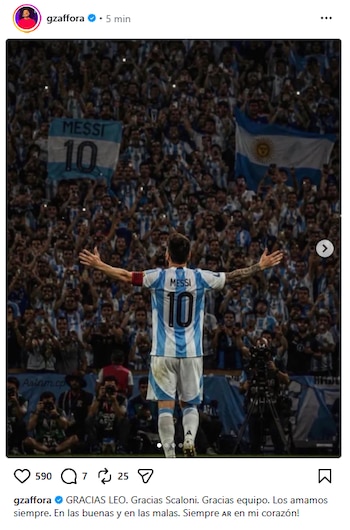 El agradecimiento de Guido Záffora a Lionel Messi