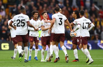 Los jugadores del Manchester City