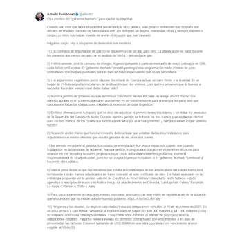 El mensaje que publicó el