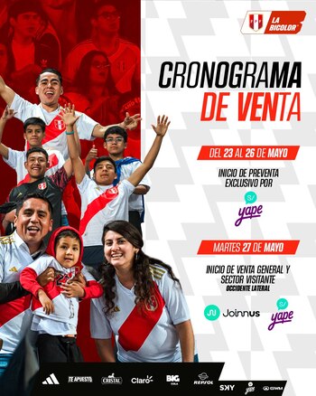 Cronograma de venta de entradas