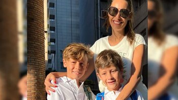 Pampita con Benicio y Beltrán