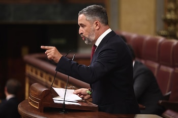 03/09/2026 El presidente de Vox, Santiago Abascal, interviene durante una sesión plenaria en el Congreso de los Diputados, a 3 de septiembre de 2026, en Madrid (España). Sánchez comparece este jueves ante el Pleno del Congreso para informar sobre la gestión del Ejecutivo en relación con los hechos ocurridos en Ceuta desde el pasado 30 de julio y sobre la situación que atraviesa la ciudad autónoma.
POLITICA
Eduardo Parra - Europa Press