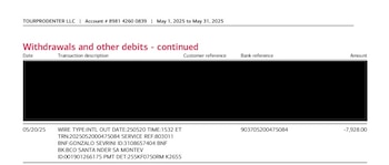 Una de las cuatro transferencias