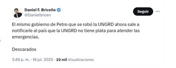 El concejal Daniel Briceño cuestionó