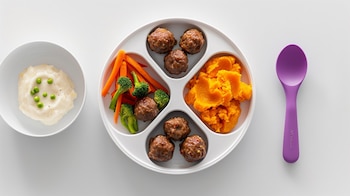 Albóndiga nutritiva y suave para bebés, comida saludable y casera, ideal para el desarrollo infantil. - (Imagen Ilustrativa Infobae)