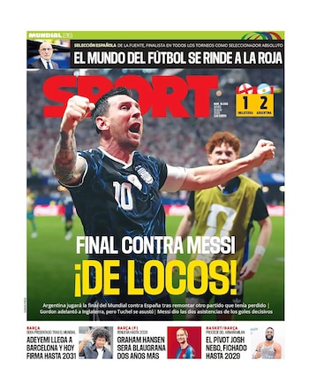 Portadas diarios del mundo Argentina vs Inglaterra