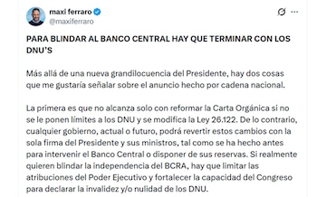 La publicación de Maximiliano Ferraro