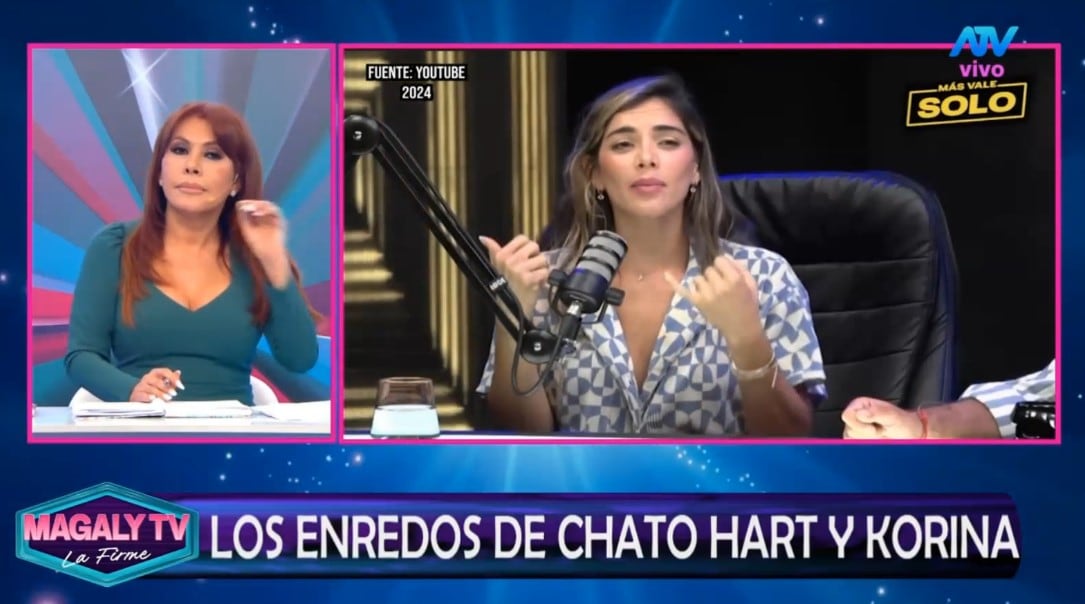 Magaly Medina arremete contra Mario Hart por culparla de la polémica con Korina Rivadeneira. Captura: Magaly TV La Firme.