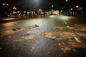 Marcha Congreso - Ley de Tierras - 6 de agosto - Incidentes - Destrozos