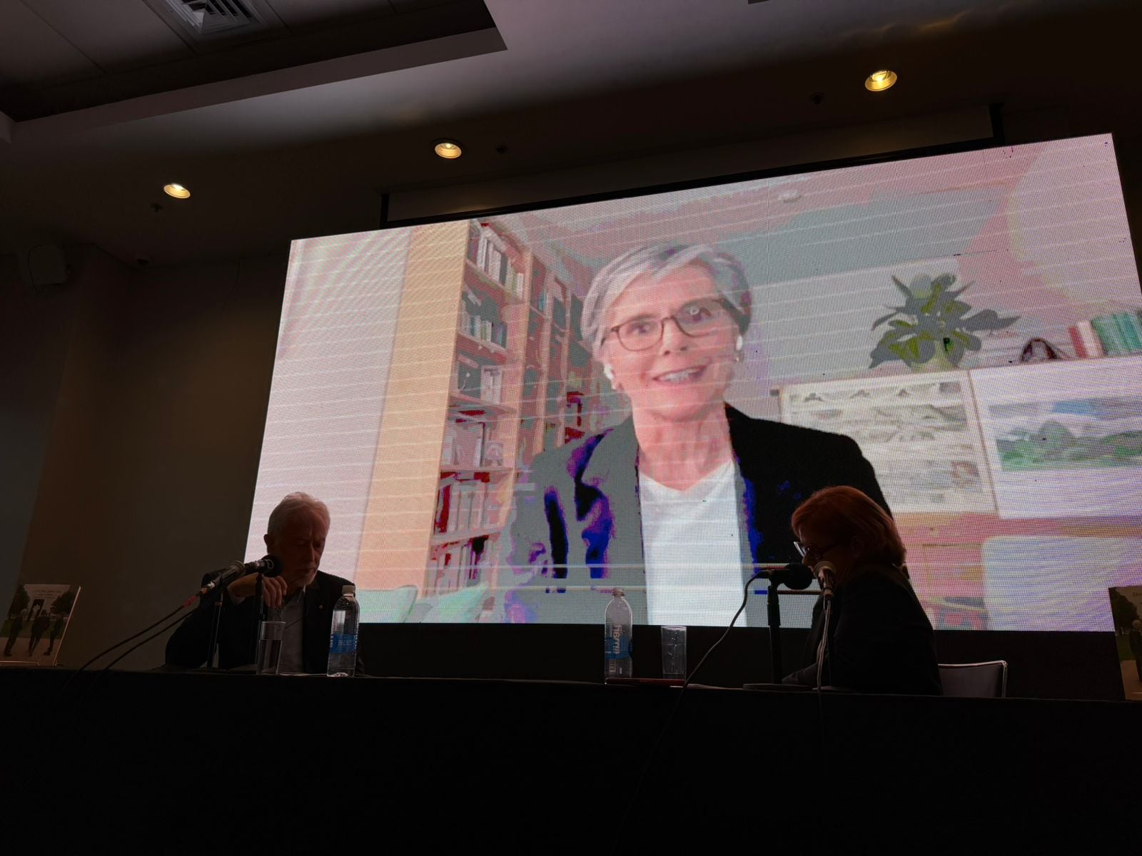 Mariana Dimópulos participó desde su casa en Berlín por videollamada. Presentaron