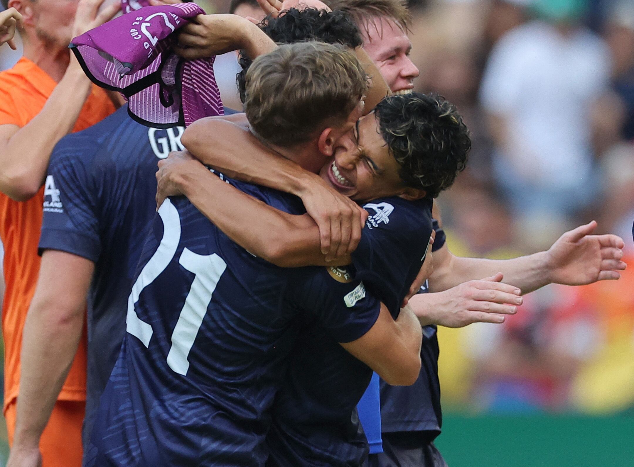 La emoción de Jerson Lagos, Adam Bell y todos los jugadores del Auckland City que lograron un empate histórico (REUTERS/Carlos Barria)