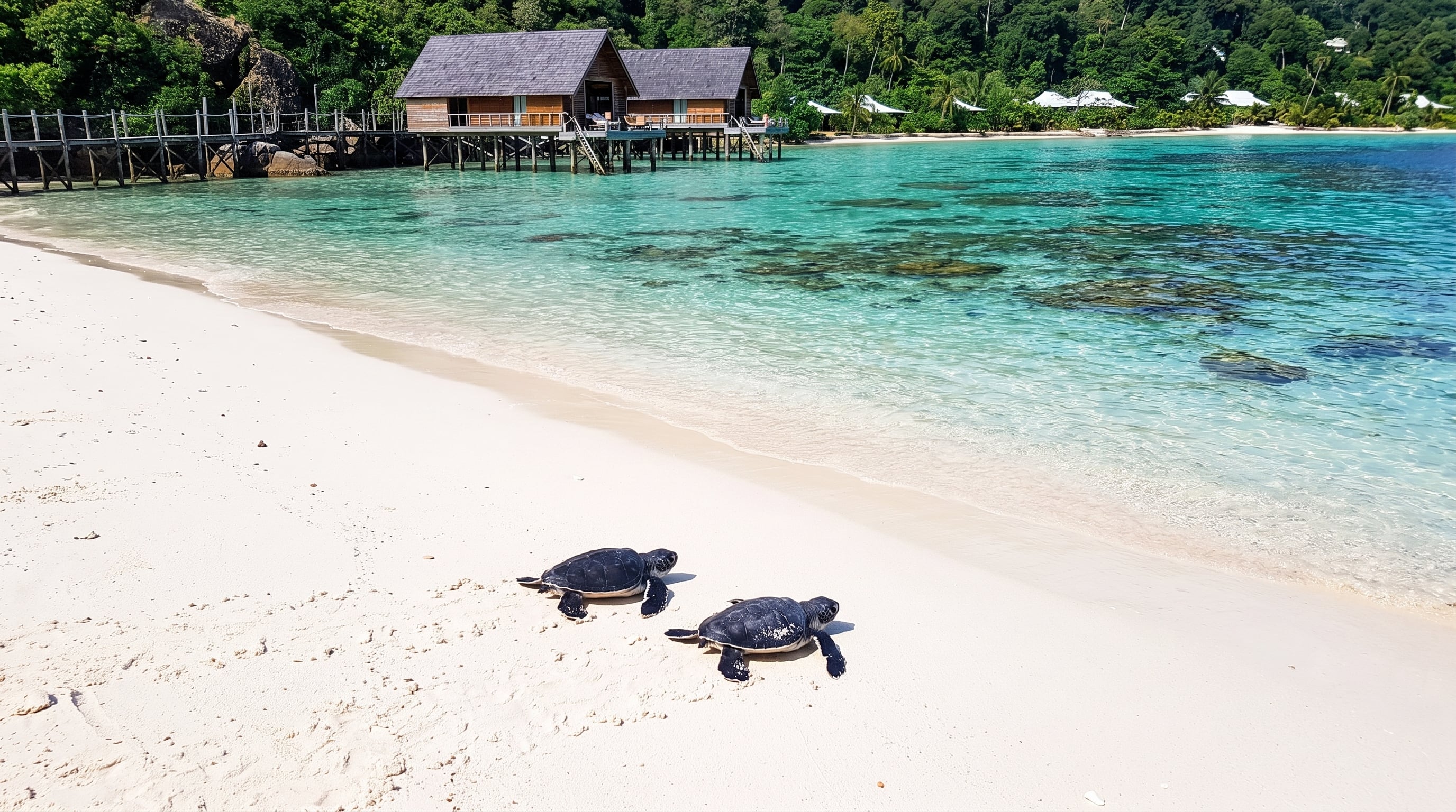 El lugar refuerza su perfil ambiental con un programa de protección de tortugas marinas que permite a los huéspedes observar la liberación de las crías(Imagen Ilustrativa Infobae)