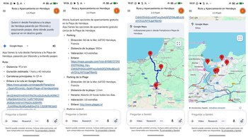 Gemini permite encontrar restaurantes, gasolineras