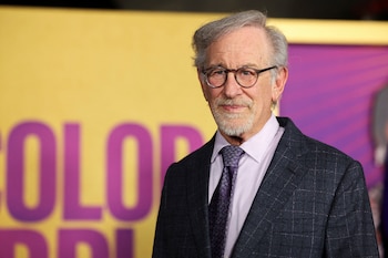 Steven Spielberg durante la promoción de 'El color púrpura'