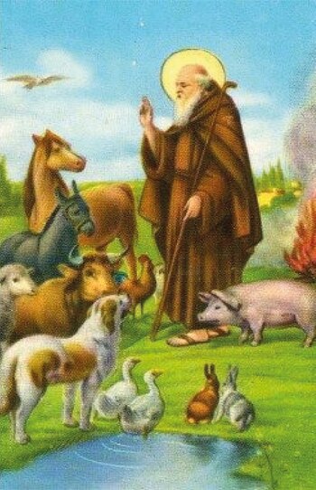 San Antonio Abad con animales