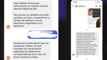 Conversación de Fabiola con Didi.
Foto: