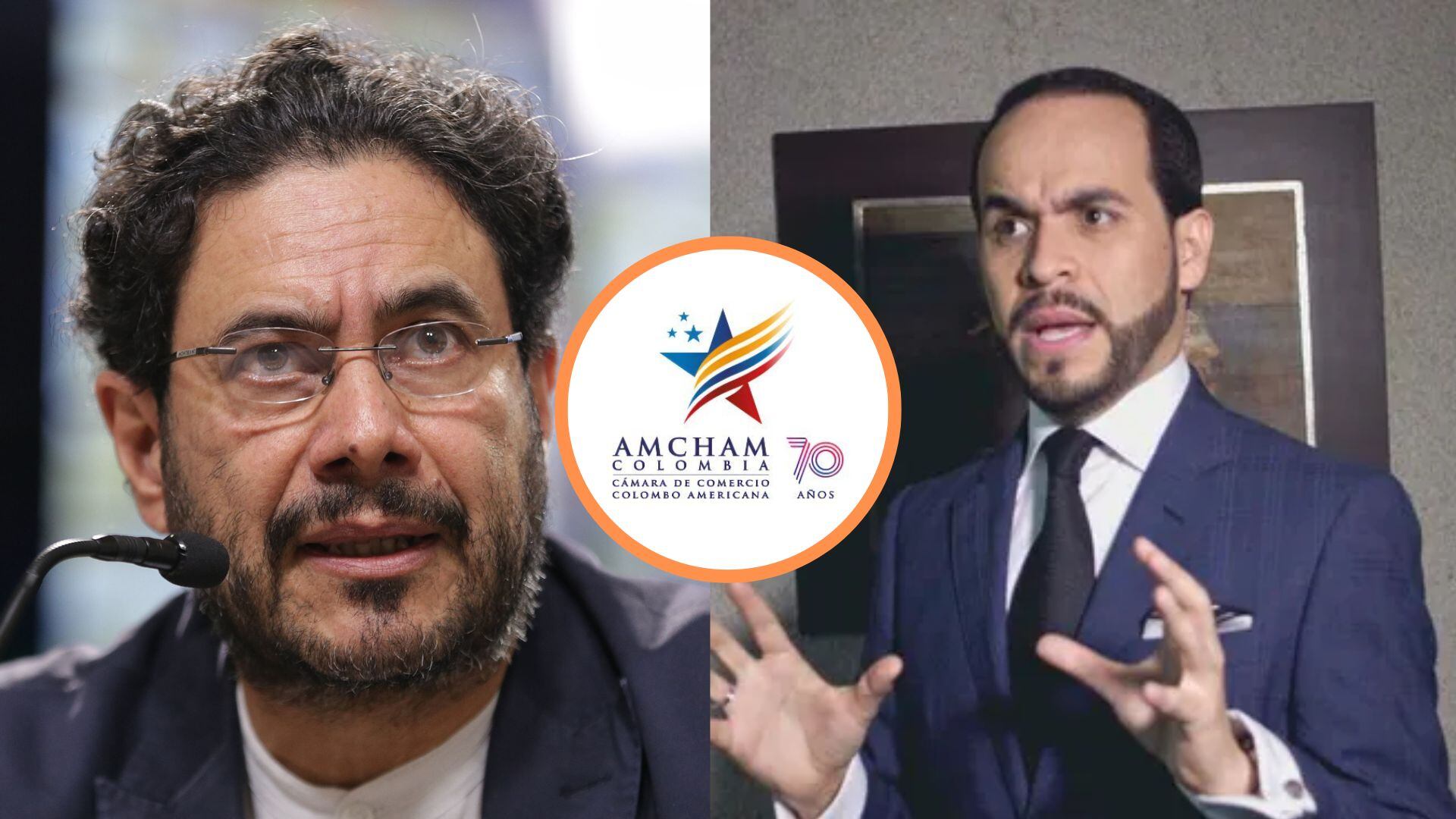 Iván Cepeda, candidato presidencial; Abelardo de la Espriella, precandidato presidencial - crédito Colprensa/@AmChamCol/X