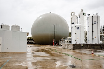 Planta de biogás del Parque Tecnológico de Valdemingómez en el día en el que se inaugura su ampliación, a 20 de abril de 2022, en Madrid (España). (Carlos Luján/Europa Press)