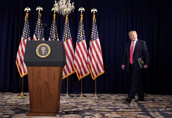 Donald Trump llega al lugar