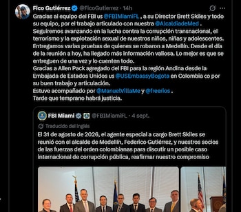 El alcalde de Medellín pidió a los presuntos involucrados en el saqueo de recursos públicos que se presenten ante las autoridades y cuenten todo - crédito X