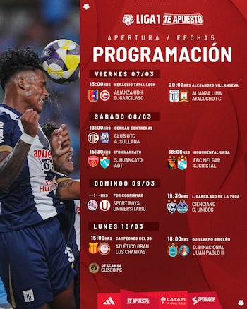 Programación de la fecha 5