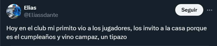 Jaminton Campaz fue al cumpleaños de un niño en Rosario, Argentina- crédito @Eliassdante/X