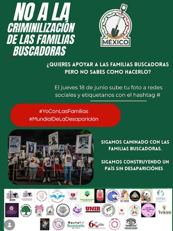 Colectivos de búsqueda de personas desaparecidas llaman a realizar acciones en redes sociales.