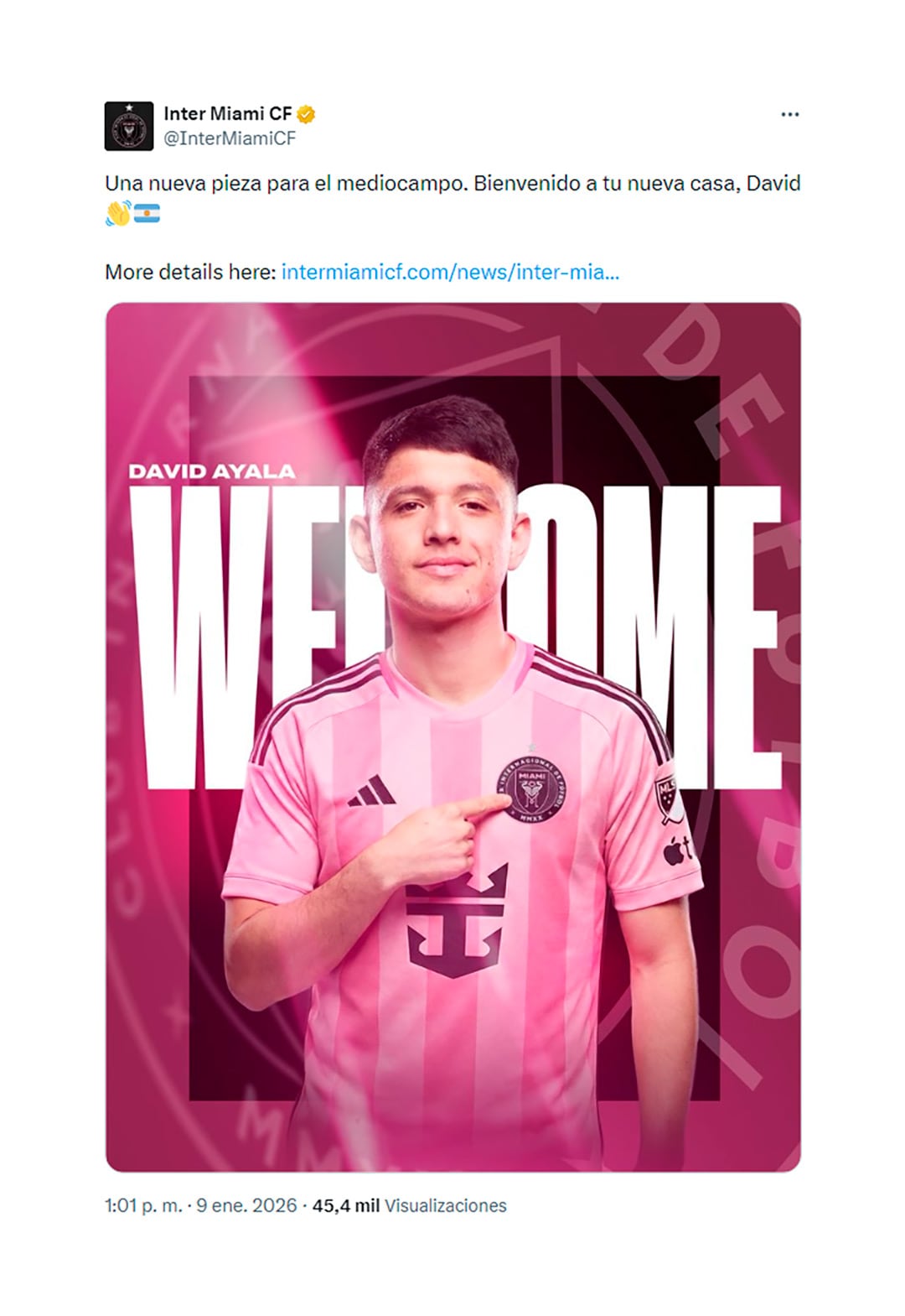 El posteo de Inter Miami