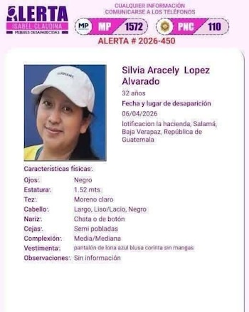 Las fuerzas de seguridad de Guatemala capturaron en Salamá a Martina López Lajuj, acusada por el homicidio de su sobrina Silvia Aracely López Alvarado.