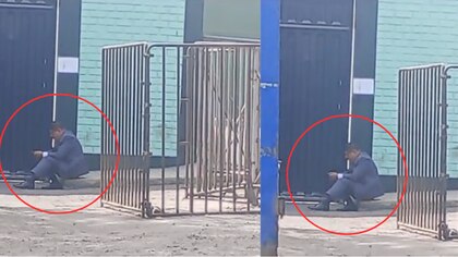 Abogado de Pedro Castillo es captado sentado en el piso esperando para ingresar al penal Barbadillo