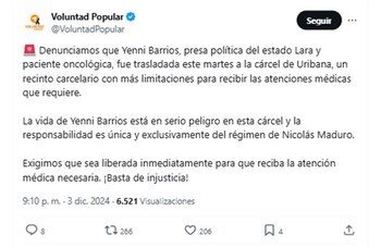 La denuncia de Voluntad Popular