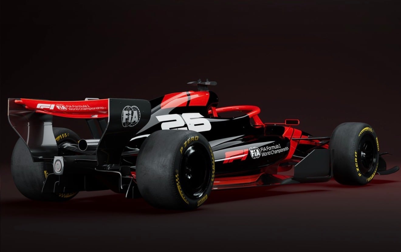 Vista de atrás de los nuevos coches del 2026 (@f1)