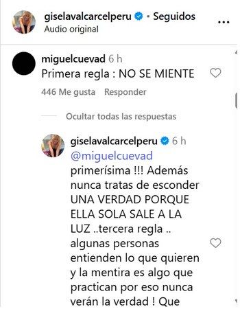 Gisela Valcárcel responde a usuarios