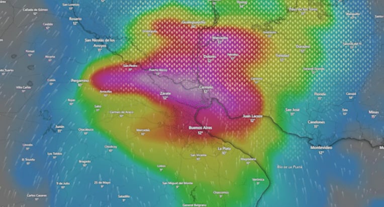 La ciclogénesis en el AMBA generó lluvias intensas y ráfagas de viento que superaron los 70 kilómetros por hora - SMN